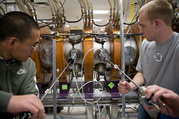 Microwave Laboratory with two students working